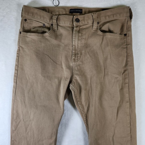 Bullhead Denim Co Slim‎ Jeans 36x32 Tan Stretch Twill Pants Made in Vietnam - Picture 2 of 9